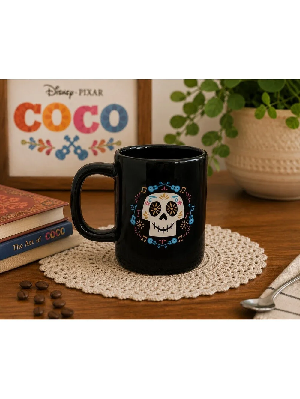 Disney Pixar Coco Un Poco Loco Black Rae Dunn Ceramic Mug